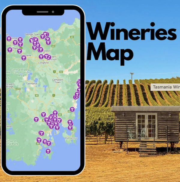 Tasmania wineries map and itinerary